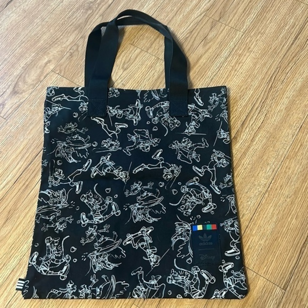 adidas disney goofy Characters Art New black Fabric Reusable shopper tote bag